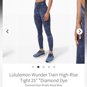 lululemon navy diamond dye wunder train leggings